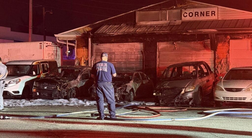 Fire Damages Vehicles at Naples Car Lot, No Injuries Reported