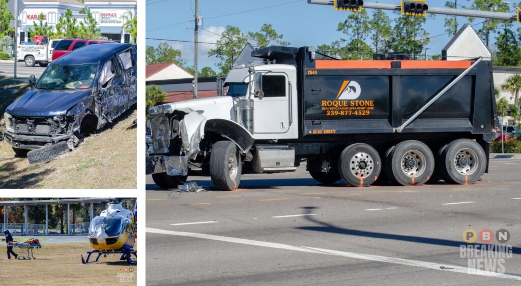 ONE PERSON SERIOUSLY INJURED AFTER CRASH INVOLVING DUMP TRUCK