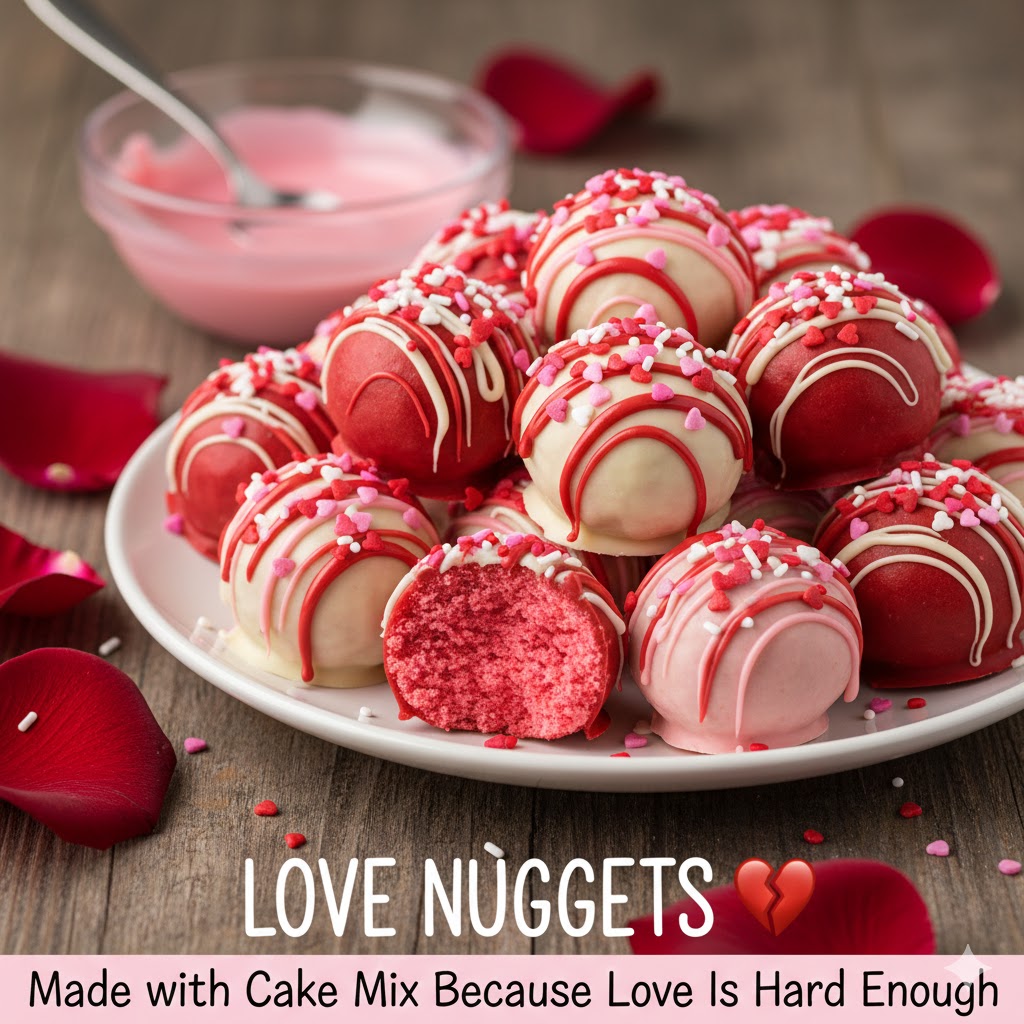 Strawberry Cake Truffles for Valentine's Day (aka Love Nuggets)