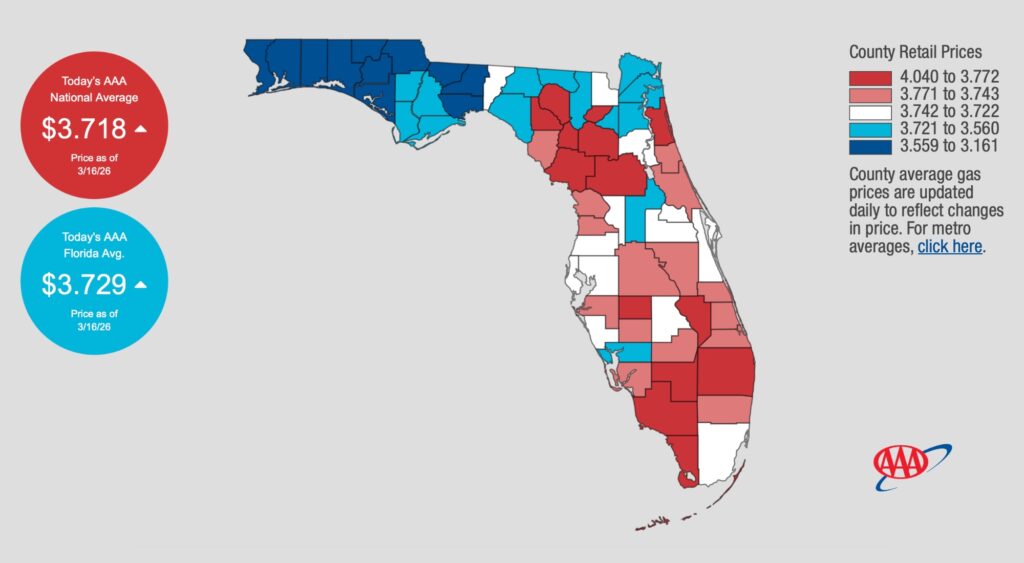 Florida Gas Prices Surge Nearly $1 in Just 12 Days