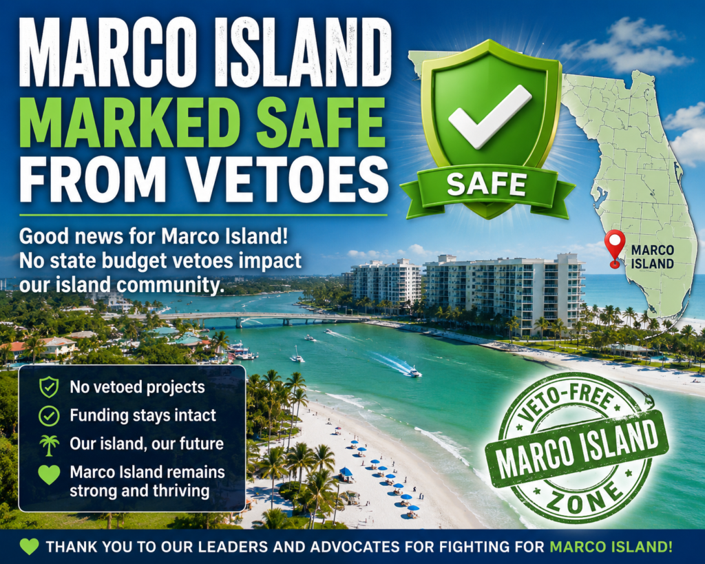 Marco Island & Naples Dodge DeSantis' Budget Veto Pen