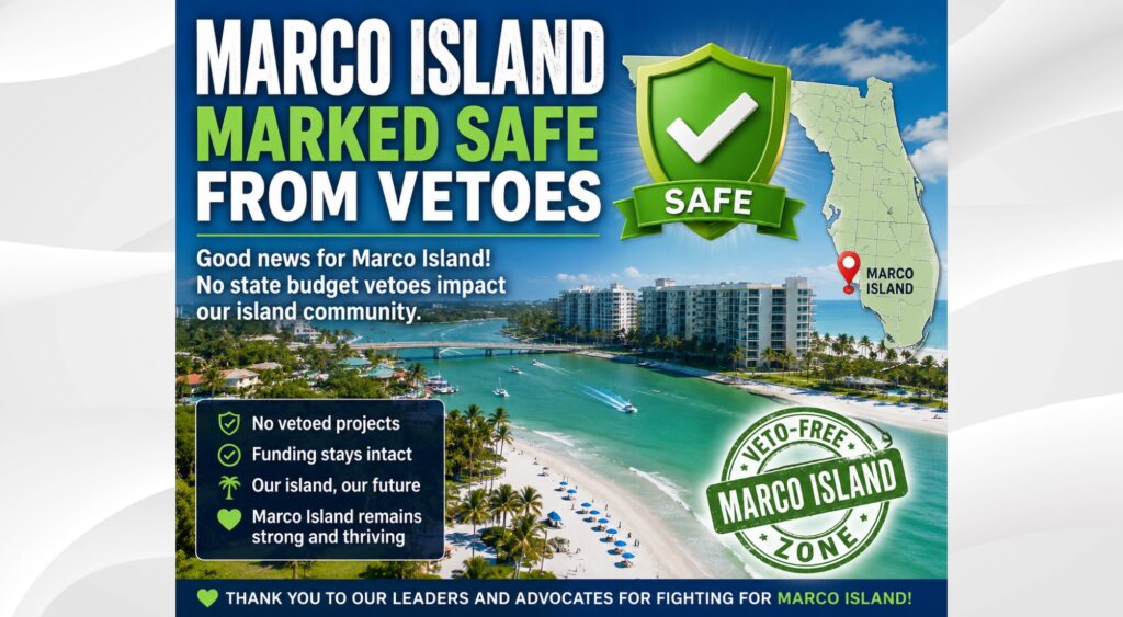 Marco Island & Naples Dodge DeSantis' Budget Veto Pen