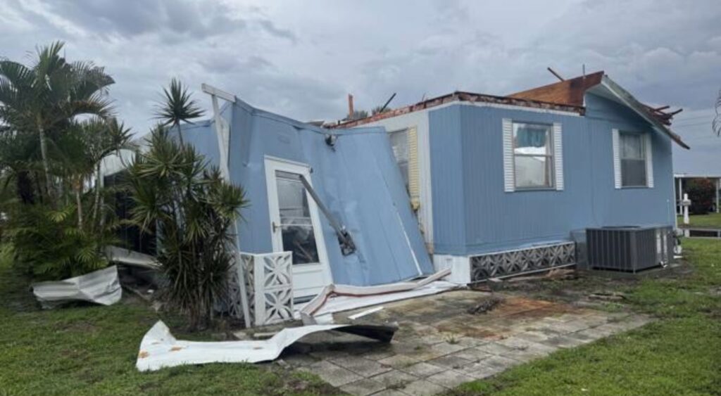 Confirmed EF-0 Tornado Touches Down in North Fort Myers, Damaging Two Mobile Homes