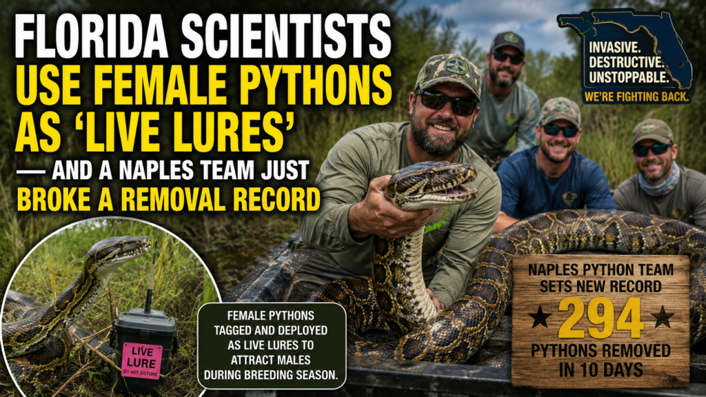 Florida Scientists Use Female Pythons as 'Live Lures' — and a Naples Team Just Broke a Removal Record