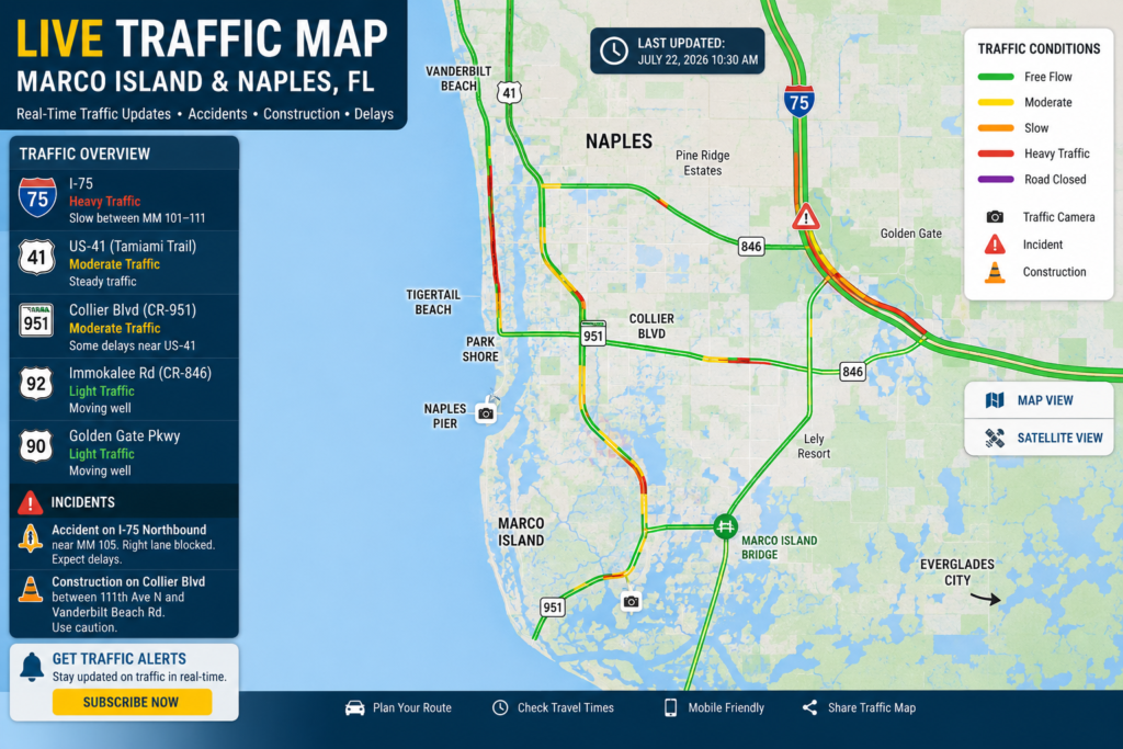Live Traffic Map for Marco Island and Naples