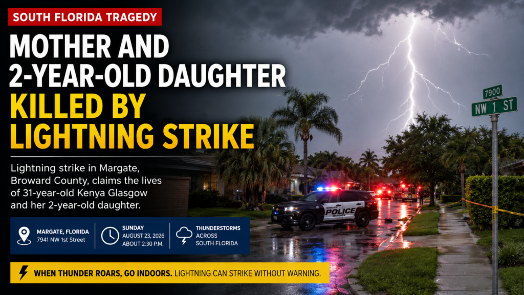 Mother and 2-Year-Old Daughter Killed by Lightning Strike in South Florida